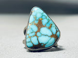 The Best Vintage Native American Navajo Blue Thunder Turquoise Sterling Silver Ring-Nativo Arts