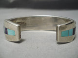 Important Vintage Native American Navajo Ray Tracey Turquoise Sugulite Sterling Silver Bracelet-Nativo Arts