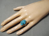 Rare Huge 14k Gold Vintage Navajo Turquoise Nugget Native American Ring-Nativo Arts