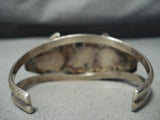 Very Rare Vintage Native American Navajo Rare Turquoise Squash Blossom Sterling Silver Bracelet-Nativo Arts