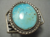 One Of The Best Earth Blue Turquoise Vintage Native American Navajo Sterling Silver Bracelet-Nativo Arts