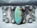 Expert Hand Tooled Vintage Native American Navajo Royston Turquoise Sterling Silver Bracelet-Nativo Arts