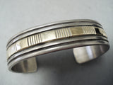 Bruce Morgan Vintage Native American Navajo Sterling Silver And 14k Gold Bracelet-Nativo Arts