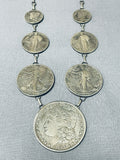 Exceptional Native American Navajo Vintage Coins Sterling Silver Necklace-Nativo Arts