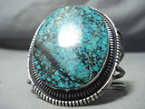 Mind Blowing Huge Vintage Native American Navajo Spider Turquoise Sterling Silver Bracelet-Nativo Arts