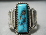 Stunning Robertson Tsosie Turquoise Vintage Native American Navajo Sterling Silver Ring-Nativo Arts