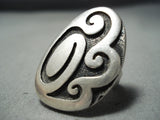 Important Bernard Dawayhoya Vintage Native American Hopi Sterling Silver Ring Old-Nativo Arts