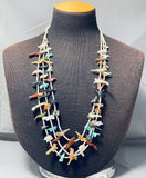 Native American Authentic Vintage Santo Domingo Turquoise Sterling Silver Necklace-Nativo Arts