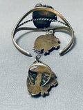 Noteworthy Vintage Native American Navajo Morenci Turquoise Sterling Silver Slave Bracelet-Nativo Arts