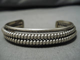 Rare Vintage Navajo Twisted Sterling Silver Native American Bracelet Old-Nativo Arts