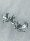 Pretty Native American Navajo Sterling Silver Horse Earrings-Nativo Arts