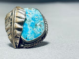 Rare Mine Vintage Native American Navajo Gilbert Turquoise Sterling Silver Ring-Nativo Arts