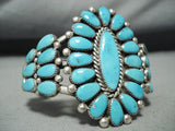 Authentic Vintage Native American Zuni Alice Quam Turquoise Sterling Silver Bracelet-Nativo Arts