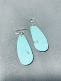 Native American Striking Santo Domingo Royston Turquoise Sterling Silver Earrings-Nativo Arts