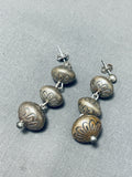 Tremendous Vintage Native American Navajo Sterling Silver Earrings-Nativo Arts