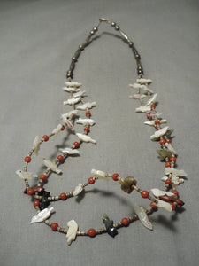 Incredible Vintage Navajo Native American Fetish Heishi Sterling Silver Necklace-Nativo Arts