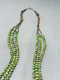 Incredible Vintage Native American Navajo Green Turquoise Sterling Silver Necklace-Nativo Arts