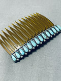 Marvelous Vintage Native American Navajo Kingman Turquoise Sterling Silver Hair Comb-Nativo Arts