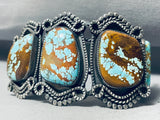 127 Grams Heavy Native American Navajo #8 Turquoise Sterling Silver Bracelet Cuff-Nativo Arts