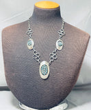 Native American Snake Eyes Turquoise Vintage Navajo Sterling Silver Concho Necklace Old-Nativo Arts
