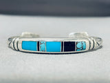 Important Vintage Native American Navajo Ray Tracey Turquoise Sterling Silver Bracelet-Nativo Arts