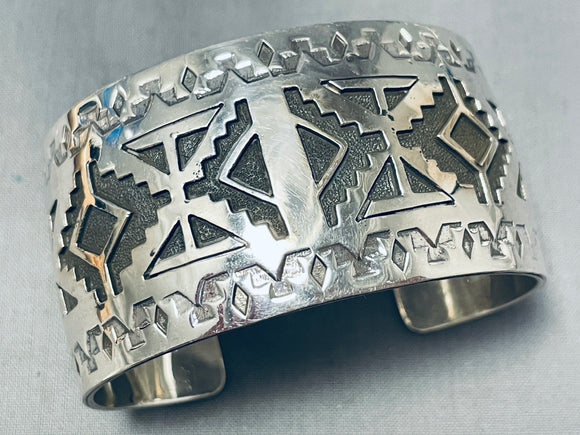 Astounding Fred Douglas Native American Navajo Sterling Silver Bracelet-Nativo Arts