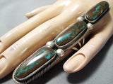 One Of The Biggest Ever Native American Navajo Turquoise Sterling Silver Ring-Nativo Arts