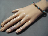 Colorful Native American Navajo Turquoise Coral Spiny Oyster Shell Sterling Silver Bangle-Nativo Arts