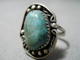 Impressive Vintage Native American Navajo Royston Turquoise Sterling Silver Ring Old-Nativo Arts