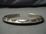 Intricate!! Vintage Navajo Sterling Silver Native American Bracelet Old-Nativo Arts