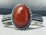 One Of The Best Vintage Navajo Carnelian Sterling Silver Bracelet-Nativo Arts