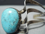 Exceptional Vintage Native American Navajo Morenci Turquoise Sterling Silver Bracelet-Nativo Arts