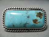 Unique Vintage Navajo 2 Finger Turquoise Sterling Silver Native American Ring-Nativo Arts