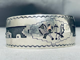 Extremely Unique Vintage Native American Navajo Geomtric Sterling Silver Bracelet-Nativo Arts