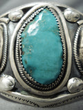 Museum Vintage Native American Navajo Turquoise Sterling Silver Heavy Bracelet-Nativo Arts