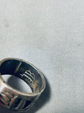 Astounding Vintage Native American Hopi Sterling Silver Band Ring Signed Manuel Hoyungwa (d)-Nativo Arts