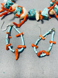 Native American Dropdead Gorgeous Vintage Santo Domingo Turquoise Coral Sterling Silver Necklace-Nativo Arts