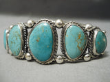 Native American Quality Graduating Turquoise Sterling Silver Bracelet Old-Nativo Arts