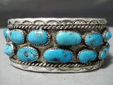 Important Vintage Native American Navajo Tommy Tso Turquoise Sterling Silver Bracelet Old-Nativo Arts