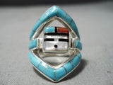 Important Don Dewa Vintage Native American Zuni Turquoise Sterling Silver Ring-Nativo Arts