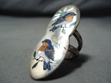 Impressive Vintage Zuni Lapis Sterling Silver Ring Native American Old-Nativo Arts