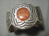 One Of The Best Vintage Native American Navajo Tolino Sterling Silver Rug Bracelet-Nativo Arts