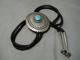Astonishing Vintage Native American Navajo Turquoise John Begay Sterling Silver Bolo Tie-Nativo Arts