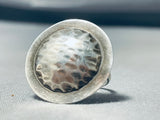 Hand Hammered Domed Vintage Native American Navajo Sterling Silver Bubble Ring-Nativo Arts
