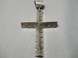 Incredible Navajo Native American Sterling Silver Cross Pendant-Nativo Arts