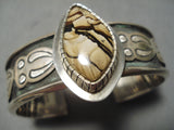 Important Vintage Native American Navajo Agate Darrell Victor Sterling Silver Bracelet-Nativo Arts