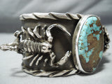 Crazy Scorpion Native American #8 Turquoise Sterling Silver Bracelet Cuff-Nativo Arts