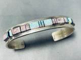 Gorgeous Vintage Native American Navajo Wildhorse Turquoise And Opal Sterling Silver Bracelet-Nativo Arts