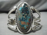 Important Vintage Native American Navajo Red Mountain Turquoise Sterling Silver Bracelet-Nativo Arts