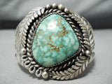 Intense Vintage Native American Navajo Carico Lake Turquoise Sterling Silver Bracelet Old-Nativo Arts